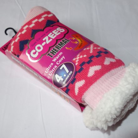 LADIES 4.7 TOG CO-ZEE THERMAL SHERPA FLEECE SOCKS SIZE 4 - 7 DESIGN A