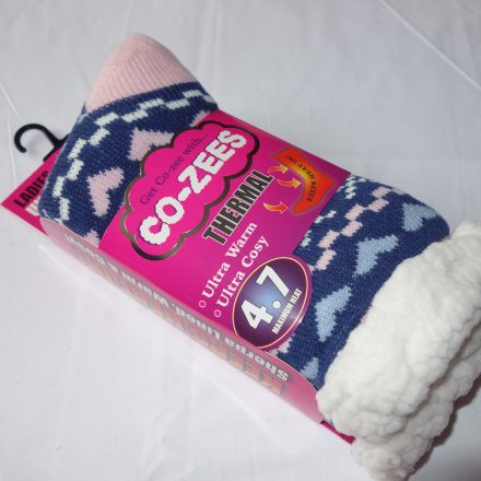 LADIES 4.7 TOG CO-ZEE THERMAL SHERPA FLEEC SOCKS 4-7 DESIGN D