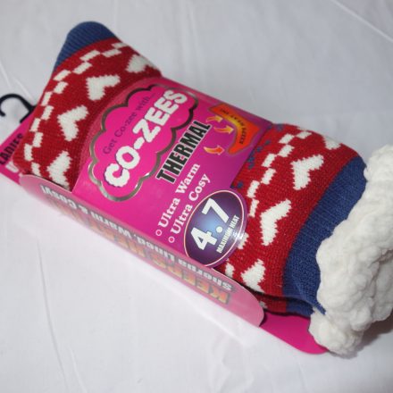 LADIES 4.7 TOG CO-ZEE THERMAL SHERPA FLEECE SOCKS 4-7 DESIGN F