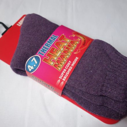 LADIES 4.7 TOG HEAT MANIA THERMAL SOCKS PURPLE SIZE 4 - 7