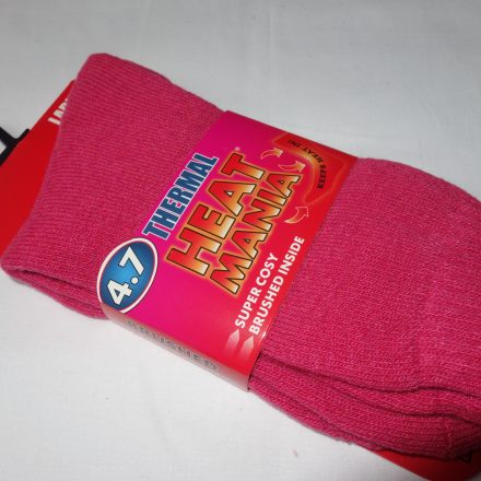 LADIES 4.7 TOG HEAT MANIA THERMAL SOCKS PINK 4 - 7