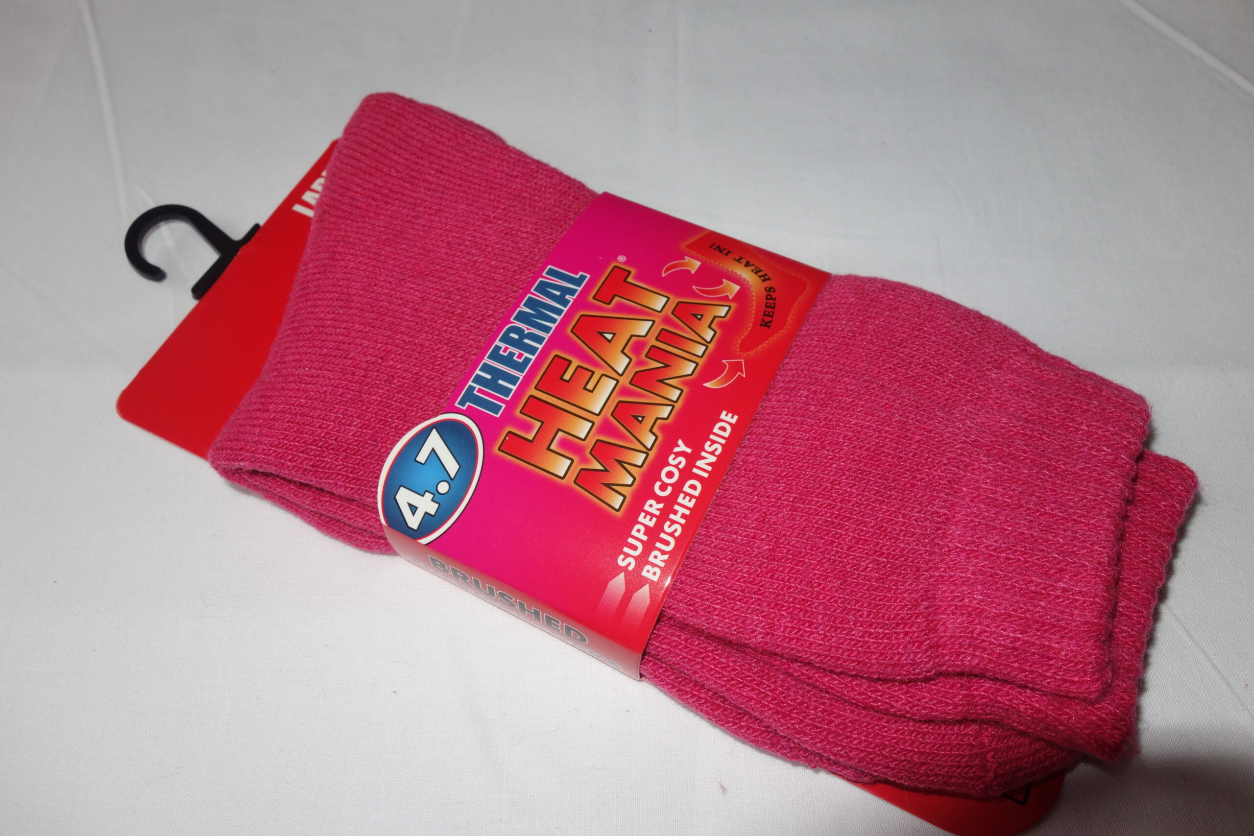 LADIES 4.7 TOG HEAT MANIA THERMAL SOCKS PINK 4 - 7