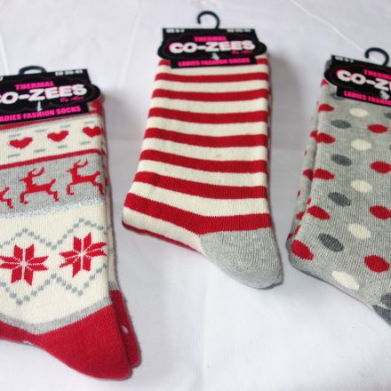 3 PACK OF LADIES THERMAL FASHION SOCKS DESIGN C