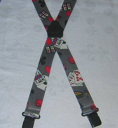 MENS BRACES CASINO DICE CARDS 1 1/2" WIDE