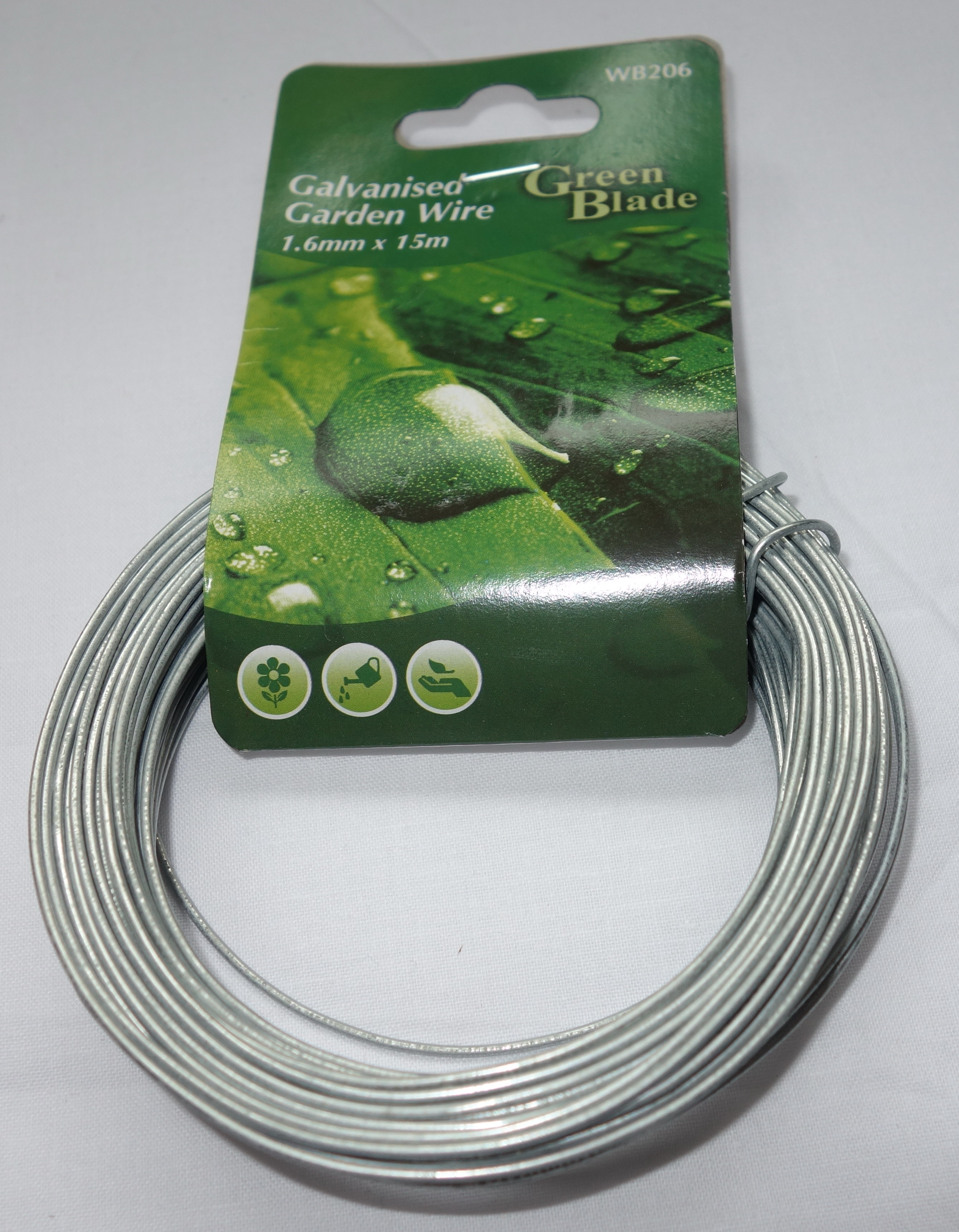 Galvanised Garden Wire 1.6mm x 15m WB206 Green Blade Gardening 