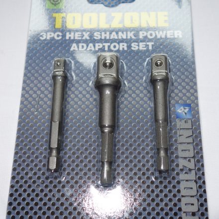 3pc HEX SHANK SOCKET DRIVER DRILL ADAPTOR SET 1/4" 3/8" 1/2"