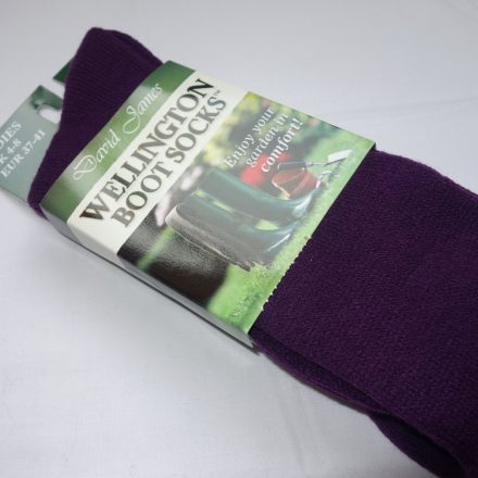 LADIES PURPLE LONG WELLINGTON BOOT SOCKS SIZE 4 - 8