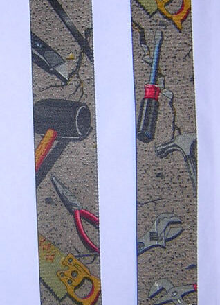 MENS BRACES HAND TOOLS ON CREAM 1 1/2" WIDE