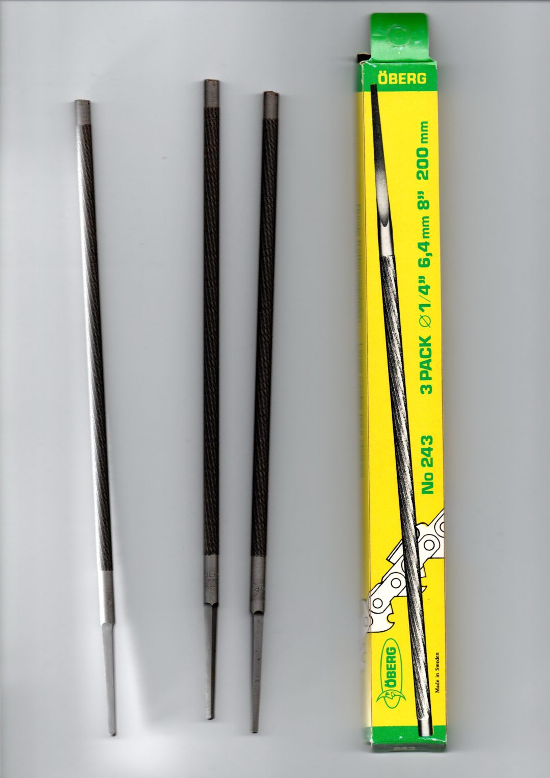 3 PACK OF SWEDISH 8″ ROUND CHAIN SAW FILES. FUM Tools