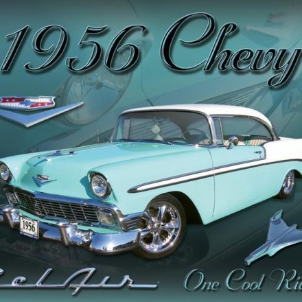 1956 CHEVY BEL AIR METAL SIGN