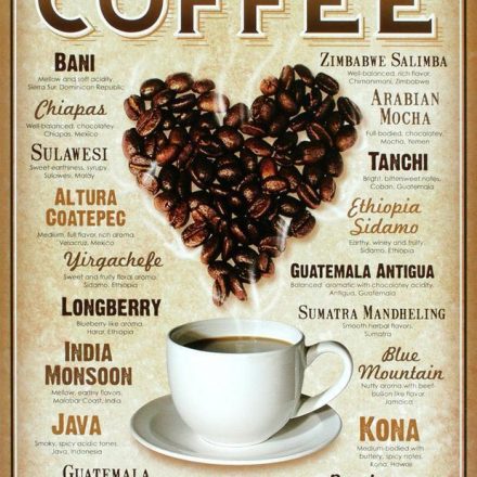 COFFEE HEART METAL SIGN