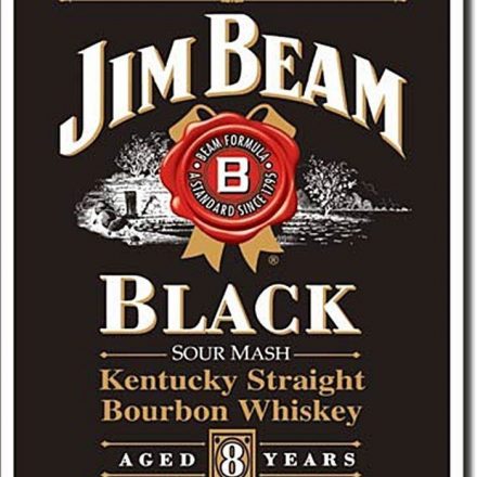 JIM BEAM BLACK WHISKEY METAL SIGN