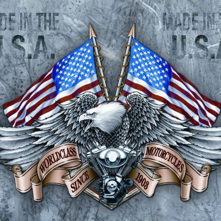 WORLD CLASS MOTORBIKE AND EAGLE METAL SIGN