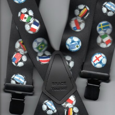 MENS BRACES FOOTBALL WORLD CUP DESIGN