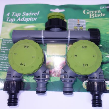 4 WAY TAP SWIVEL TAP ADAPTOR HOSE CONNECTOR