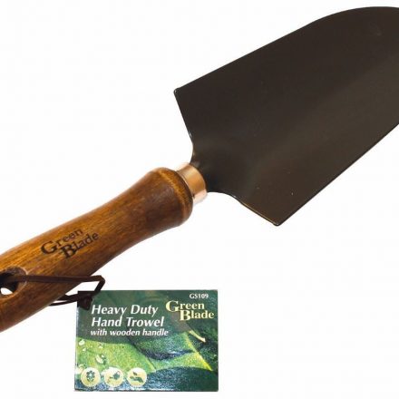 GARDEN HAND TROWEL WOODEN HANDLE HEAVY DUTY