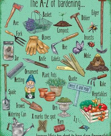JUMBO FRIDGE MAGNET A-Z OF GARDENING DESIGN