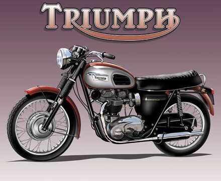 JUMBO FRIDGE MAGNET TRIUMPH MOTORBIKE DESIGN