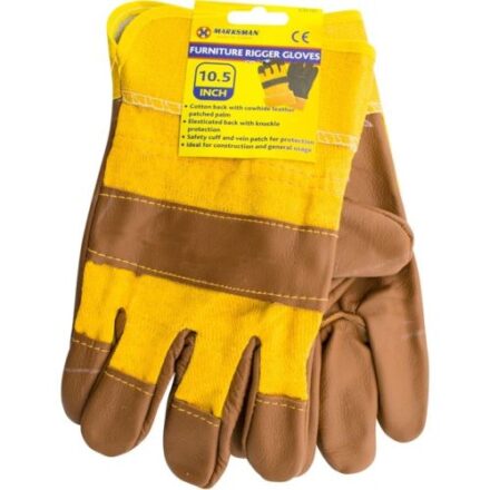 FURNITURE LEATHER SPLIT RIGGER BUILDERS GLOVES COTTON BACK