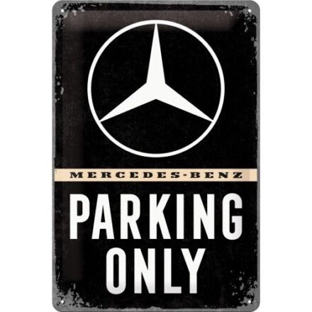 MERCEDES BENZ PARKING ONLY MINI METAL SIGN POSTCARD