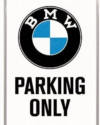 BMW PARKING ONLY MINI METAL SIGN POSTCARD