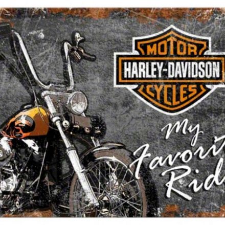 HARLEY DAVIDSON MY FAVOURITE RIDE MINI METAL SIGN POSTCARD