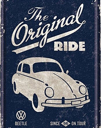 VW BEETLE THE ORIGINAL RIDE MINI METAL SIGN POSTCARD