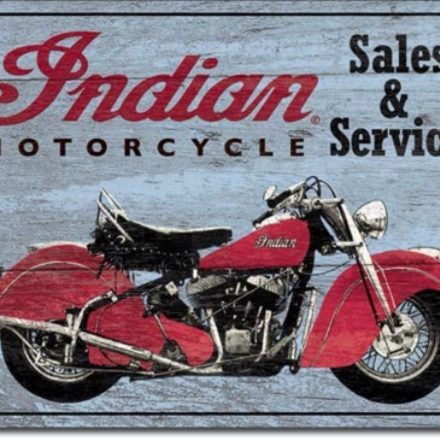 INDIAN 1931 MOTORBIKE METAL WALL SIGN