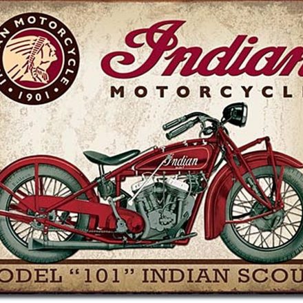 INDIAN SCOUT MOTORBIKE METAL WALL SIGN