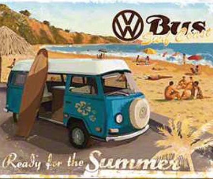 VW CAMPER READY FOR SUMMER MINI METAL SIGN POSTCARD