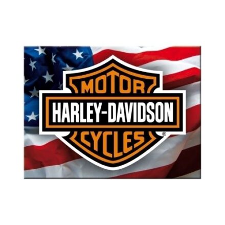HARLEY DAVIDSON LOGO USA FLAG JUMBO FRIDGE MAGNET
