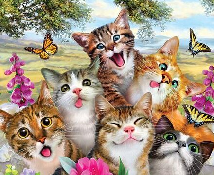 CATS SELFIE JUMBO FRIDGE MAGNET