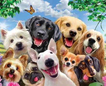 DOGS SELFIE JUMBO FRIDGE MAGNET