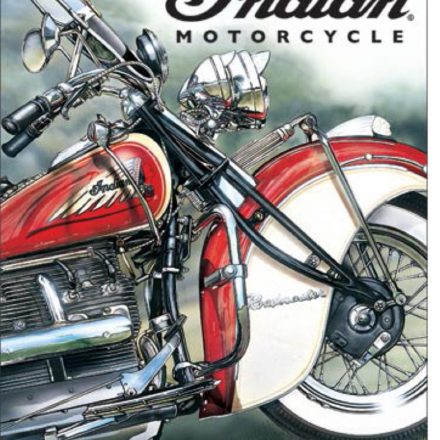 INDIAN AMERICA'S FIRST MOTORBIKE METAL WALL SIGN