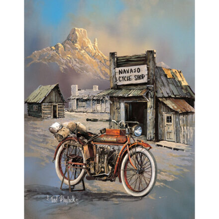 INDIAN APACHE HIGH SPEED MOTORBIKE METAL WALL SIGN