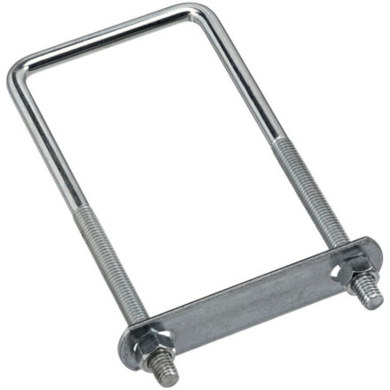 U BOLT 3/8" x 3" x 7" SQUARE END WITH NUTS AND PLATE