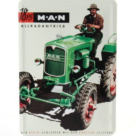 M.A.N TRACTOR MINI METAL SIGN POSTCARD