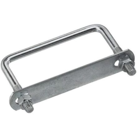 U BOLT 3/8" x 4" X 3" SQUARE END WITH NUTS AND PLATE