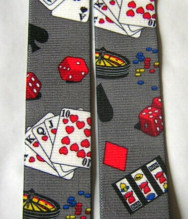 MENS BRACES CASINO POKER CARDS DICE DESIGN