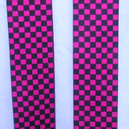 MENS BRACES HOT PINK AND BLACK CHECK DESIGN