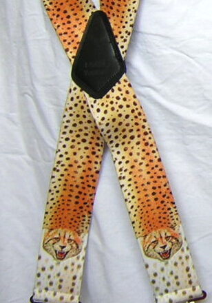 MENS BRACES WILDLIFE CHEETAH DESIGN