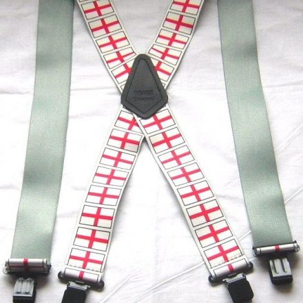 MENS BRACES ENGLAND FLAG ST GEORGE 54" XXL 2XL