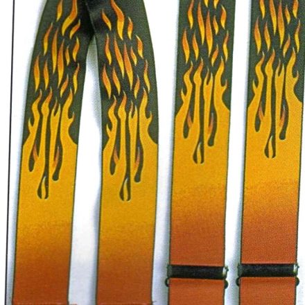 MENS BRACES FLAMES ON BLACK