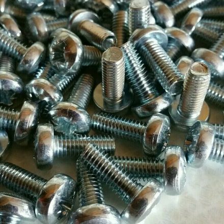 M4 X 6 MACHINE SCREWS POZI PAN HEAD BOLT BZP (pack of 10)
