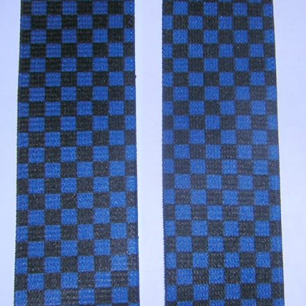 MENS BRACES BLUE CHECK CHEQUERED FLAG ON BLACK