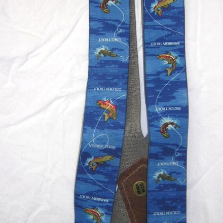 MENS BRACES MIXED TROUT FISH ON BLUE DESIGN