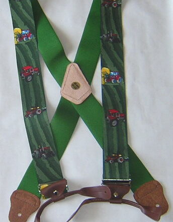 MENS BUTTON BRACES RED TRACTOR DESIGN 54" XXL 2XL