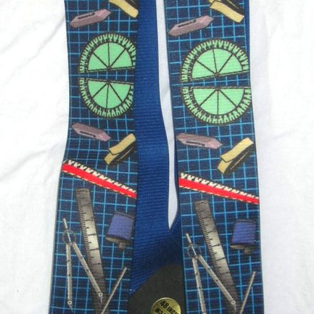 MENS BRACES DRAUGHTSMAN TOOLS ON BLUE DESIGN