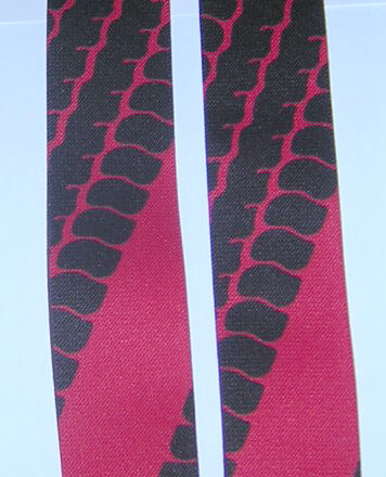 MENS BRACES RED TYRE TREAD DESIGN