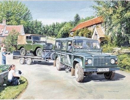 GREETING CARD LANDROVER SERIES 1 AND DEFENDER